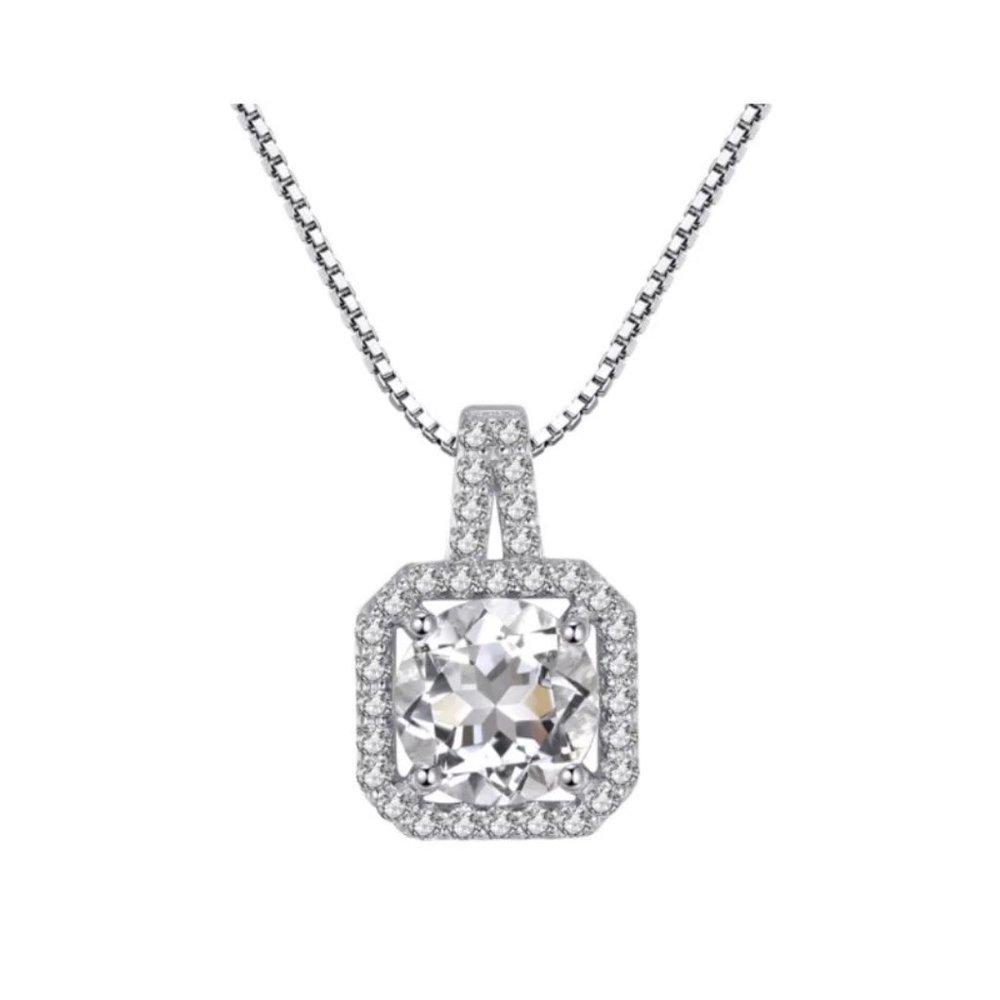 Stunning 2ct CZ S925 Drop Necklace - Picture 1 of 9
